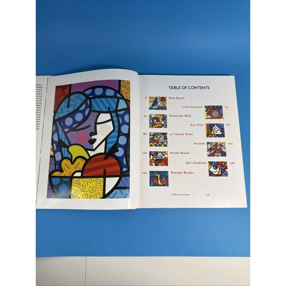 Romero‎ Britto Signed Florida Cuisine Hardcover Cookbook Art RARE VINTAGE